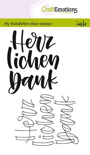 Handletter Herzlichen Dank - Clear Stamp Set - zum Schließen ins Bild klicken