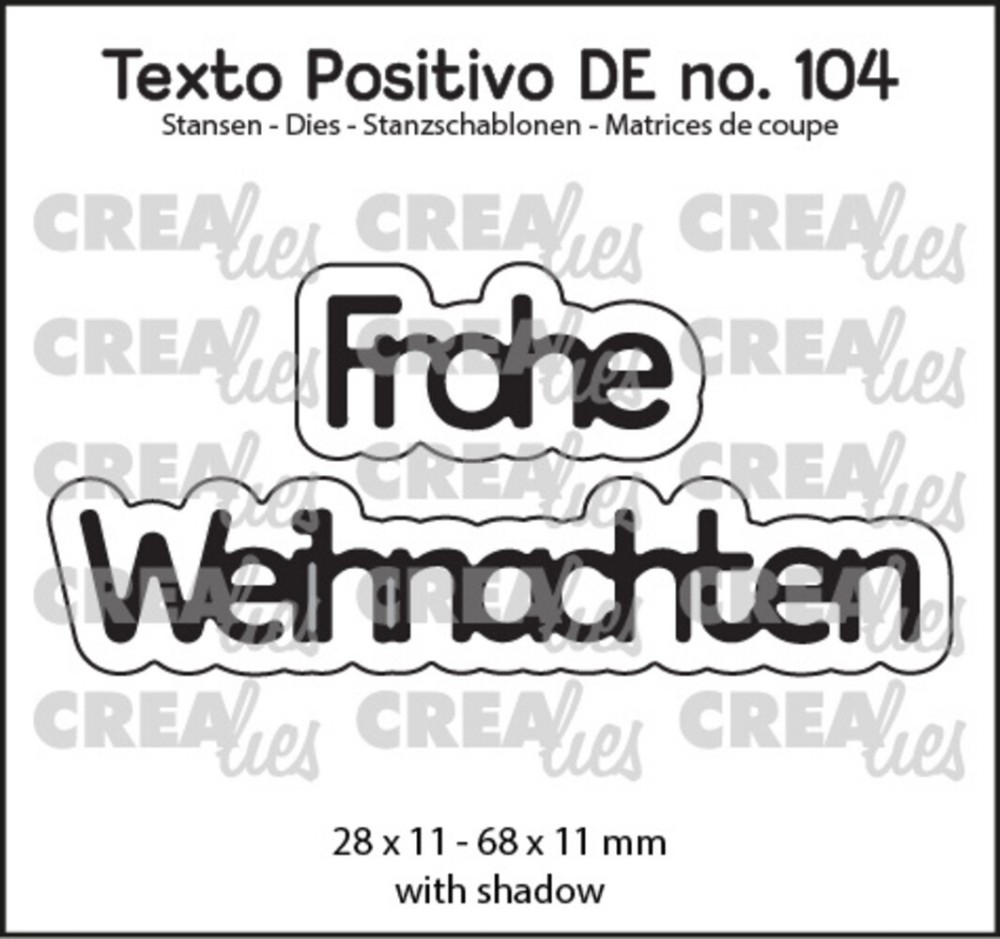 Crealies Texto Positivo "Frohe Weihnachten"