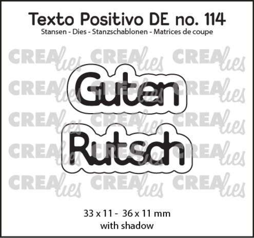 Crealies Texto Positivo "Guten Rutsch"