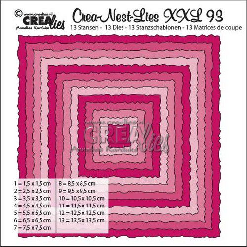 Crealies Crea-nest-dies XXL no. 93 - Squares with