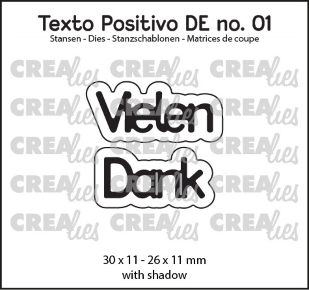 Crealies Texto Positivo "Vielen Dank"