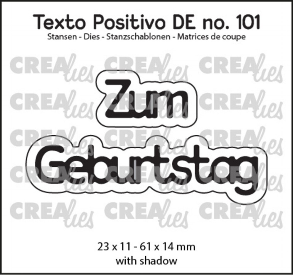 Crealies Texto Positivo "zum Geburtstag"