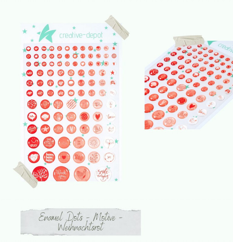 CD Enamel Dots - Motive - Weihnachtsrot