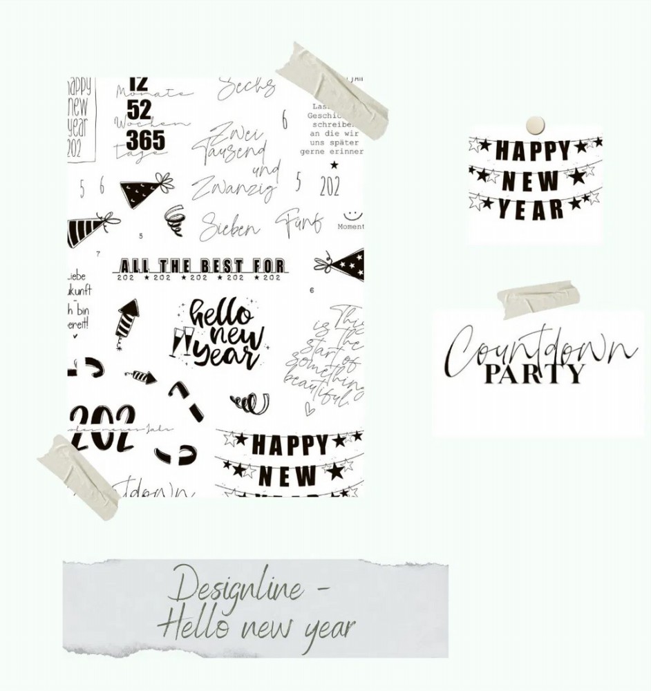 CD Stempelset Designlinie - Hello New Year