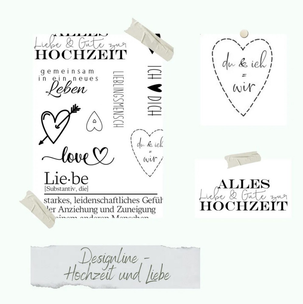 CD Stempelset - Designlinie - Hochzeit und LIebe