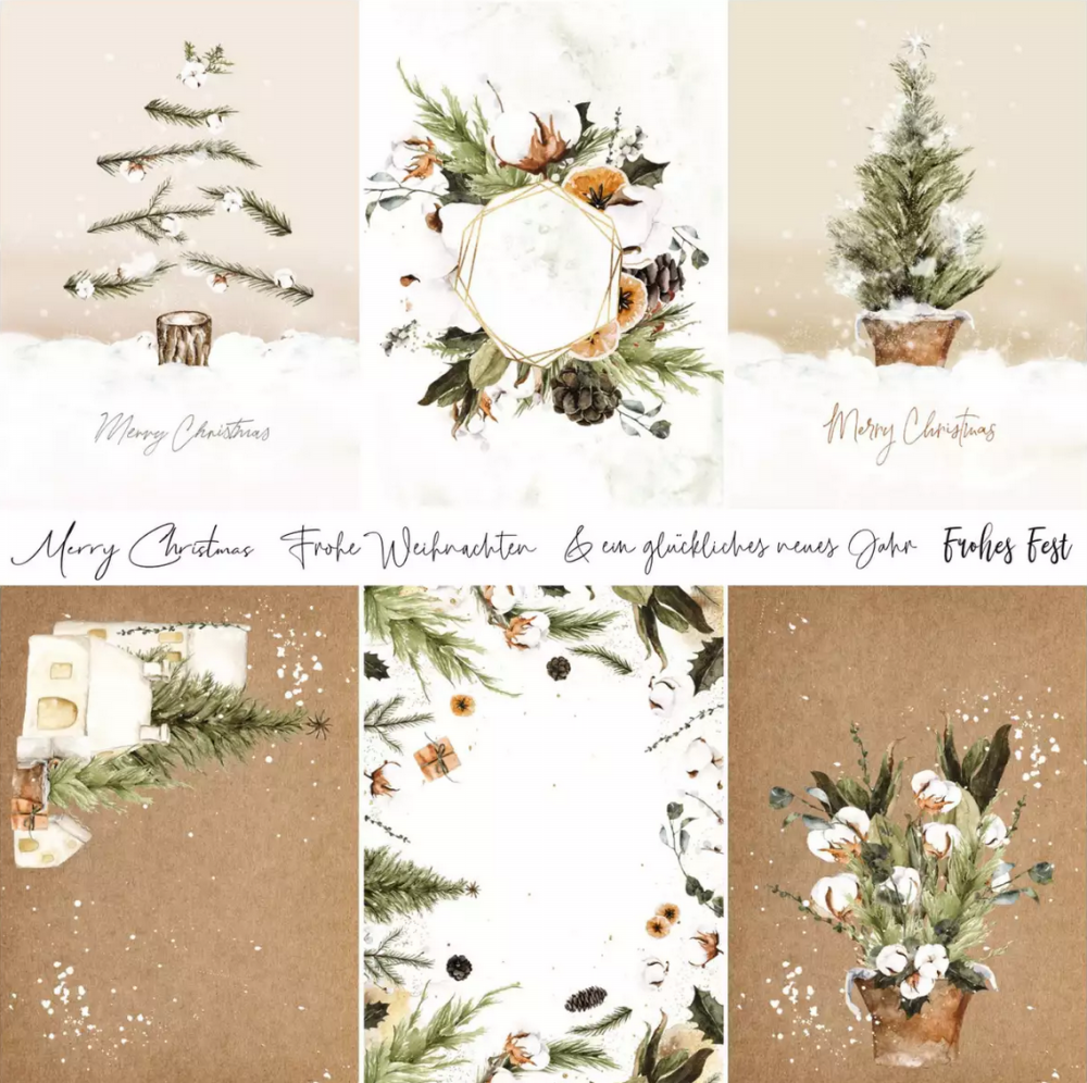 CD Designpapier Vintage Weihnachtskarten