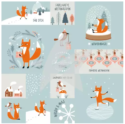 CD Designpapier Winterfuchs 30,5x30,5 cm - zum Schließen ins Bild klicken