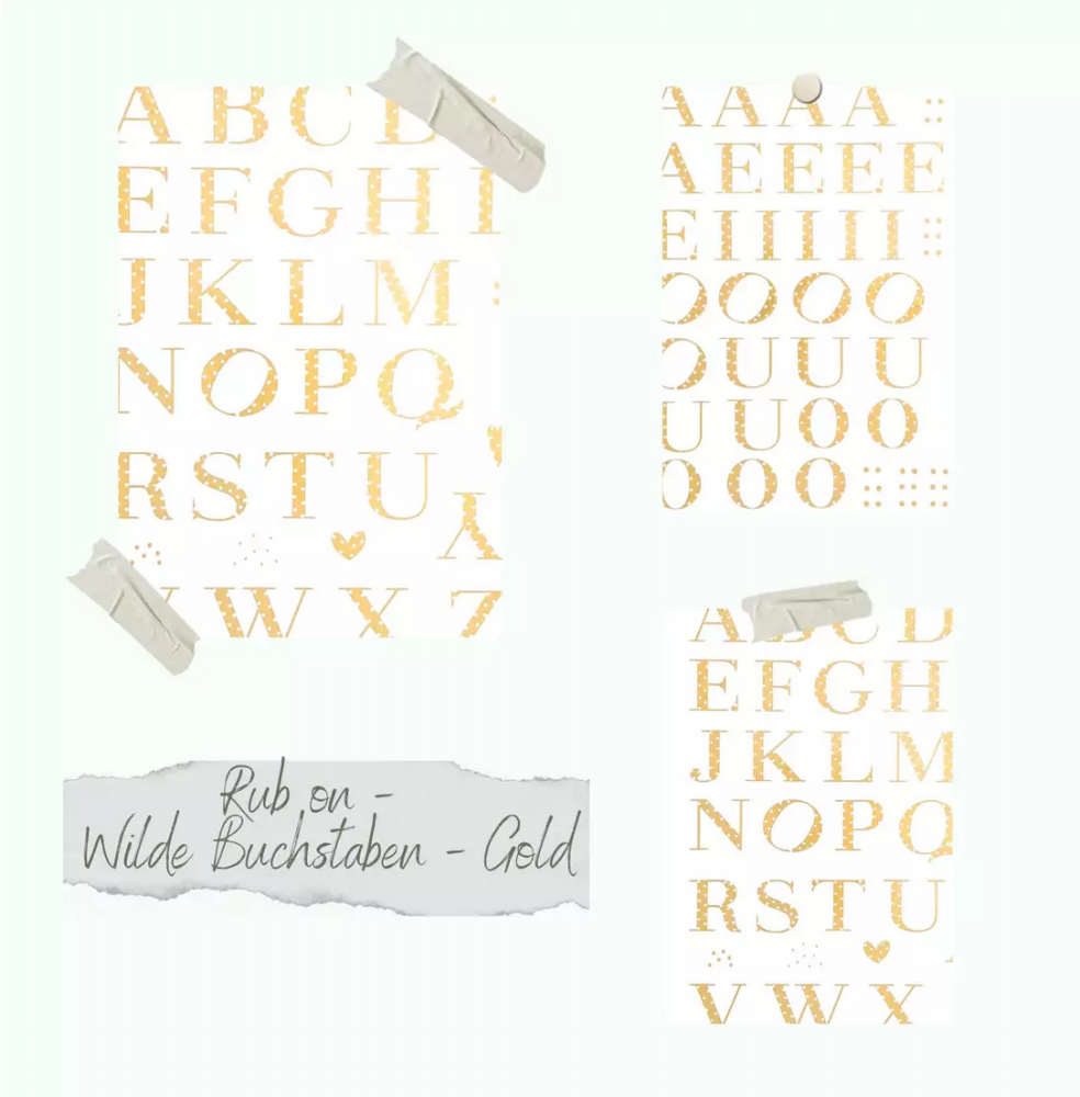 Rub-Ons Wilde Buchstaben gold von Creative Depot - zum Schließen ins Bild klicken