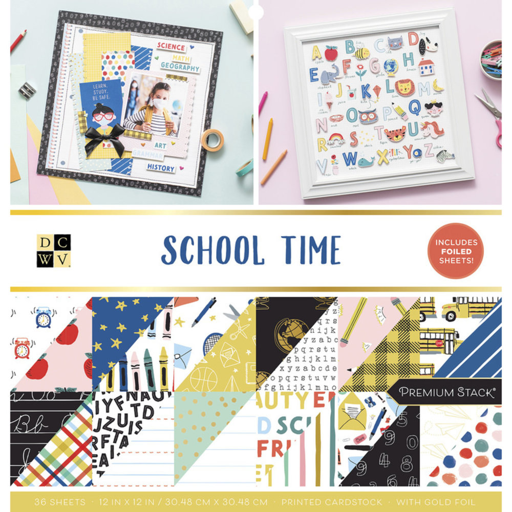 School Time - Paper Pad 30,5x30,5 cm von DCWV - zum Schließen ins Bild klicken