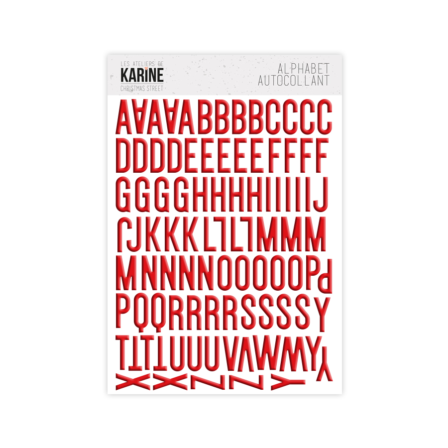 Christmas Street - Puffy Sticker Alphabet Rouge