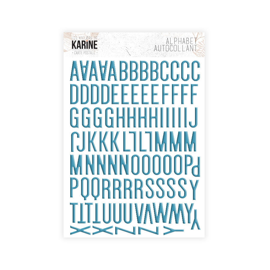 Carte Postale - Alphabet turquoise von Les Atelier - zum Schließen ins Bild klicken