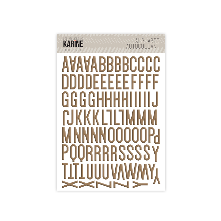 Nude & Wild - Puffy Sticker Alphabet Marron Glacé