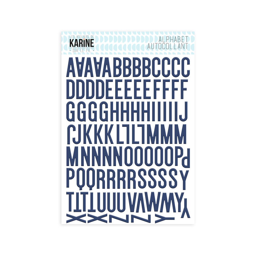 Sur le Fil - Puffy Sticker Alphabet Bleu Marine - zum Schließen ins Bild klicken