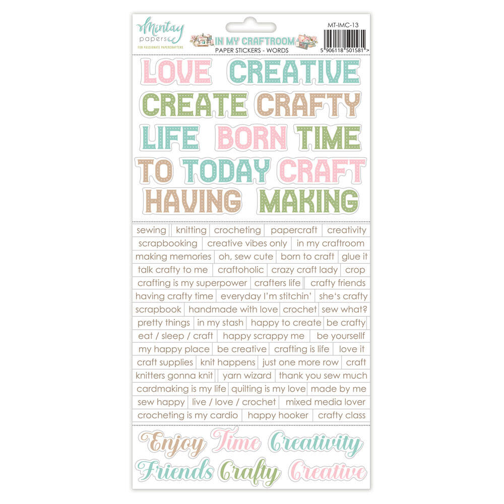 In my craftroom - Words Sticker