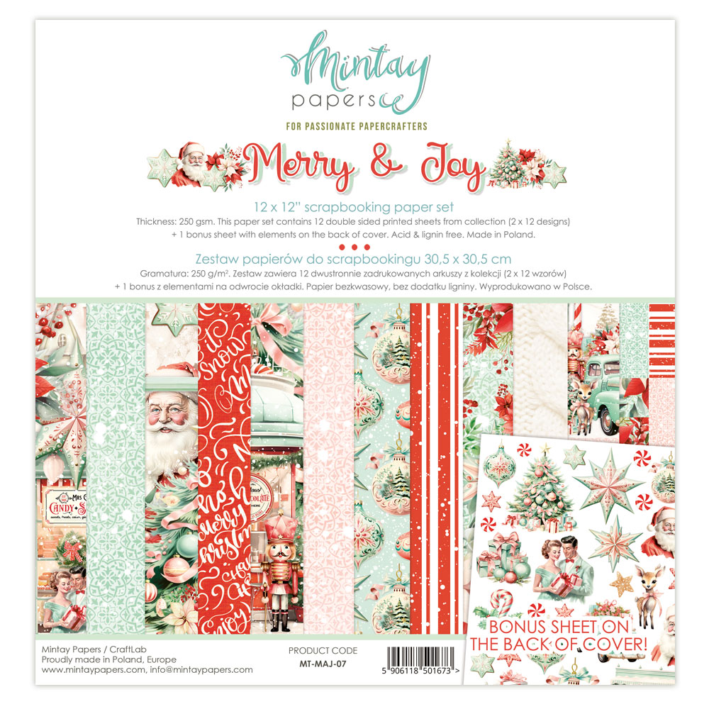 merry & Joy paper set 30,5x30,5 cm von Mintay - zum Schließen ins Bild klicken