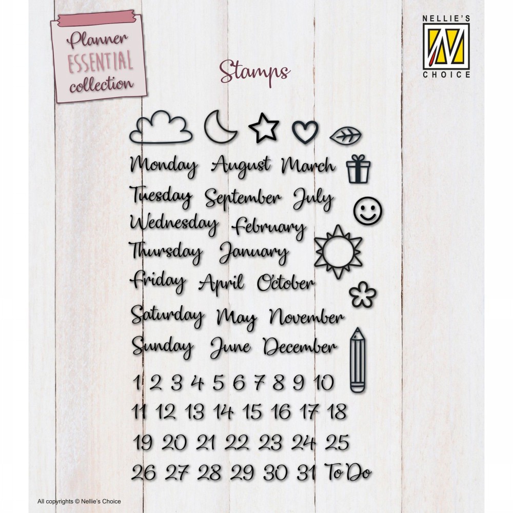 Nellies Choice Planner Essentials Clear Stamps