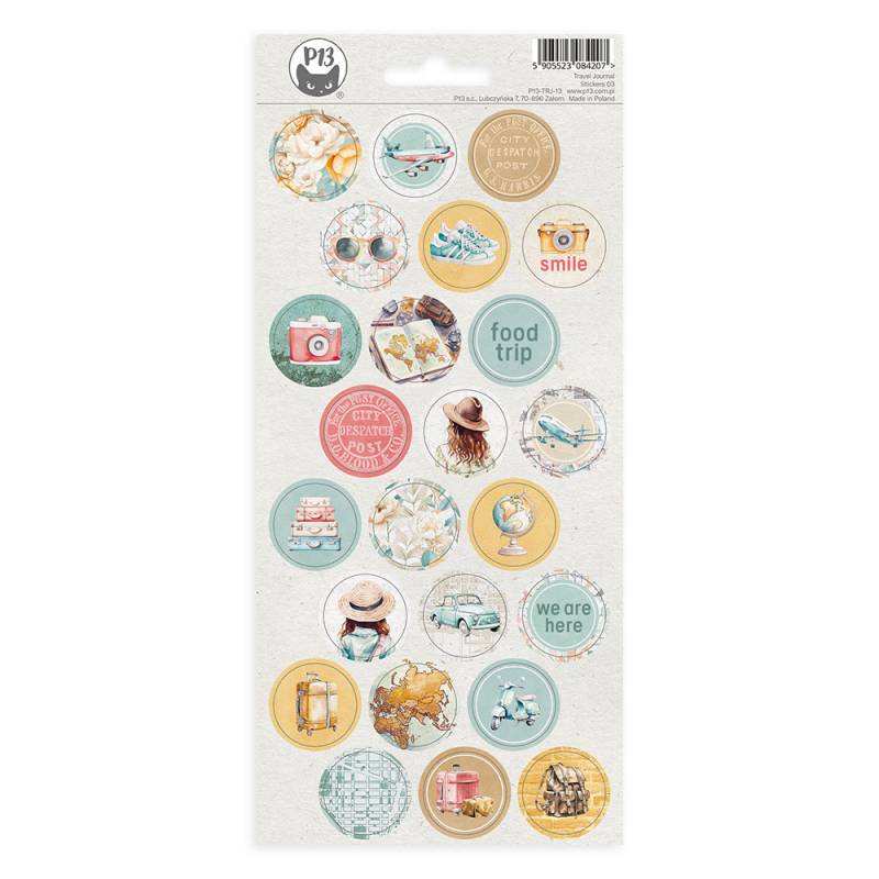 Travel Jounral Sticker Sheet 03, 10,5 x 23cm