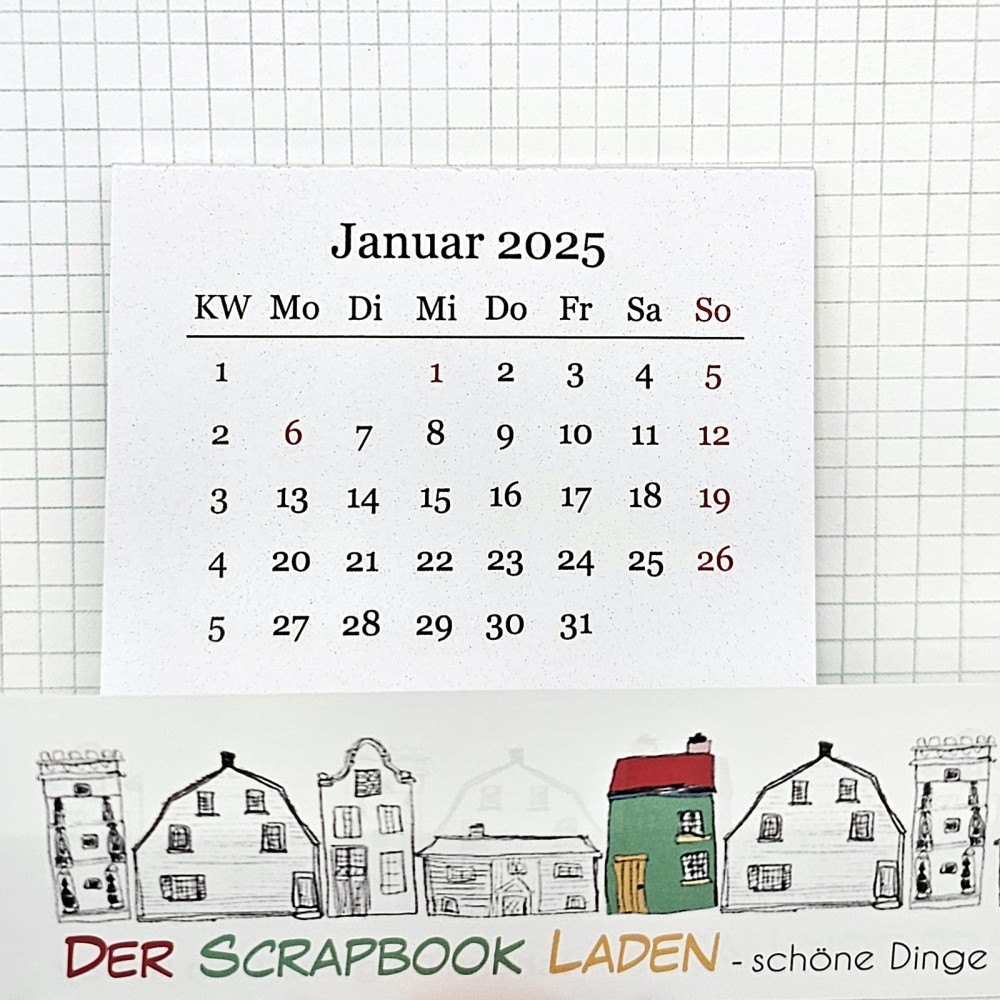 Mini Kalender für 2025 - 6 x 8 cm - zum Schließen ins Bild klicken