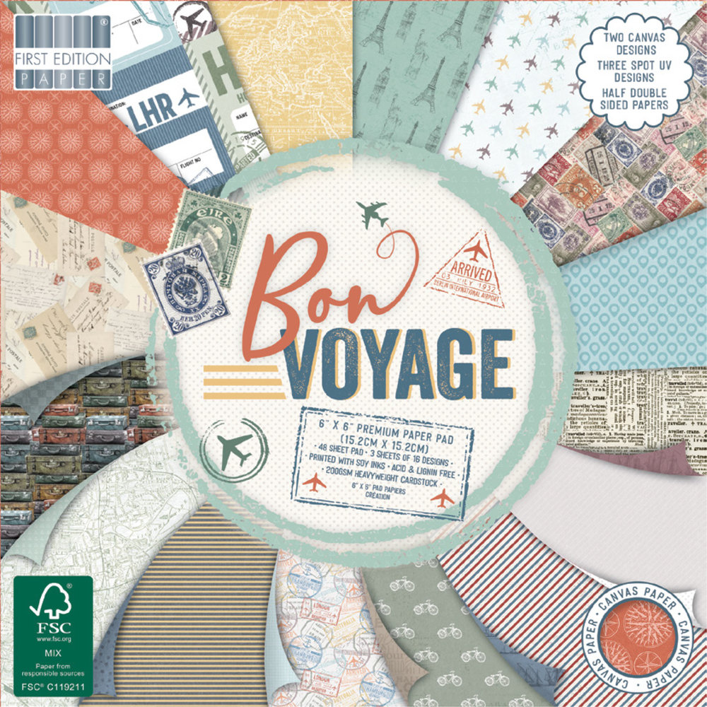 Bon Voyage - Paper Pad 15,2x15,2 cm von First