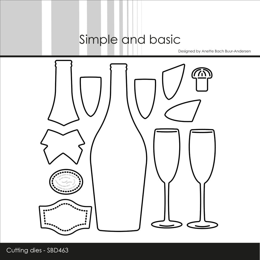 Simple and Basic - Champagne Bottle Dies - zum Schließen ins Bild klicken