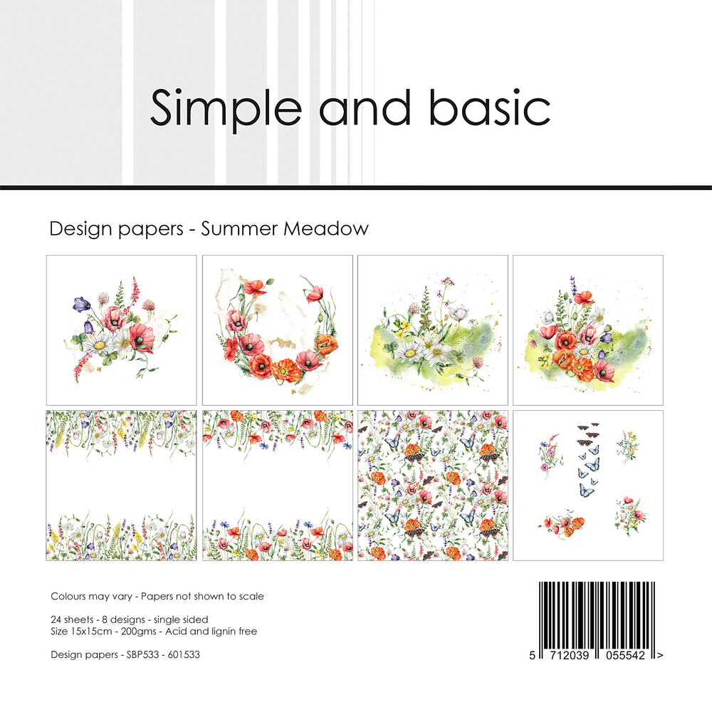 Simple and Basic Summer Meadow - Paper Pack 15x15