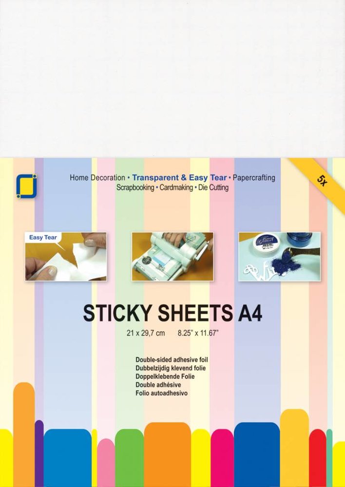 JeJe Folie sticky sheets A4 transparent 5 Bögen - zum Schließen ins Bild klicken