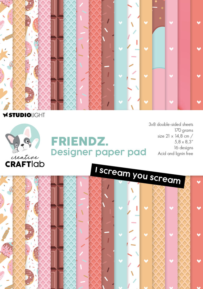 Studio Light Paper pad I Scream You Scream Friendz - zum Schließen ins Bild klicken